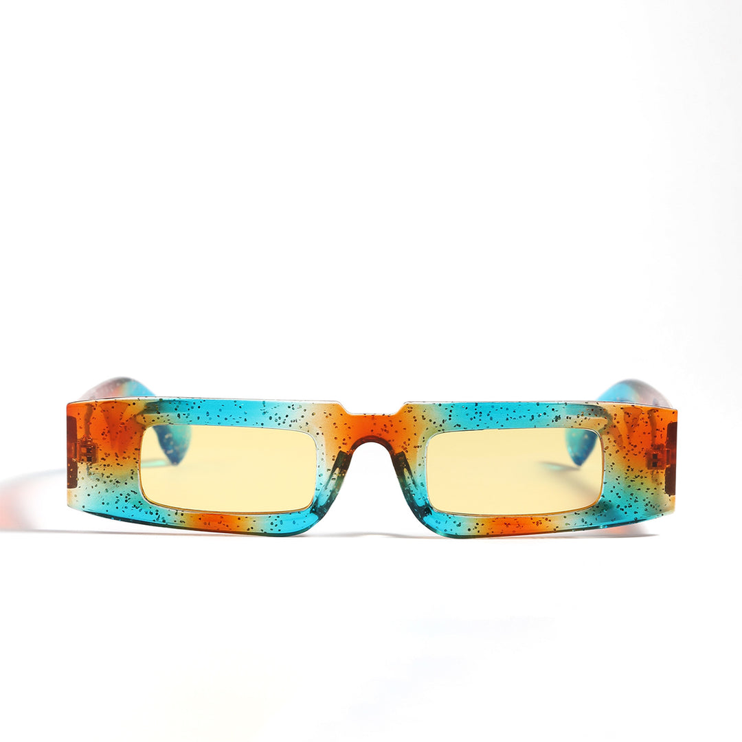 Dame moteriktig geometrisk solbrille med gjennomsiktig ramme og polariserte glass Skanto