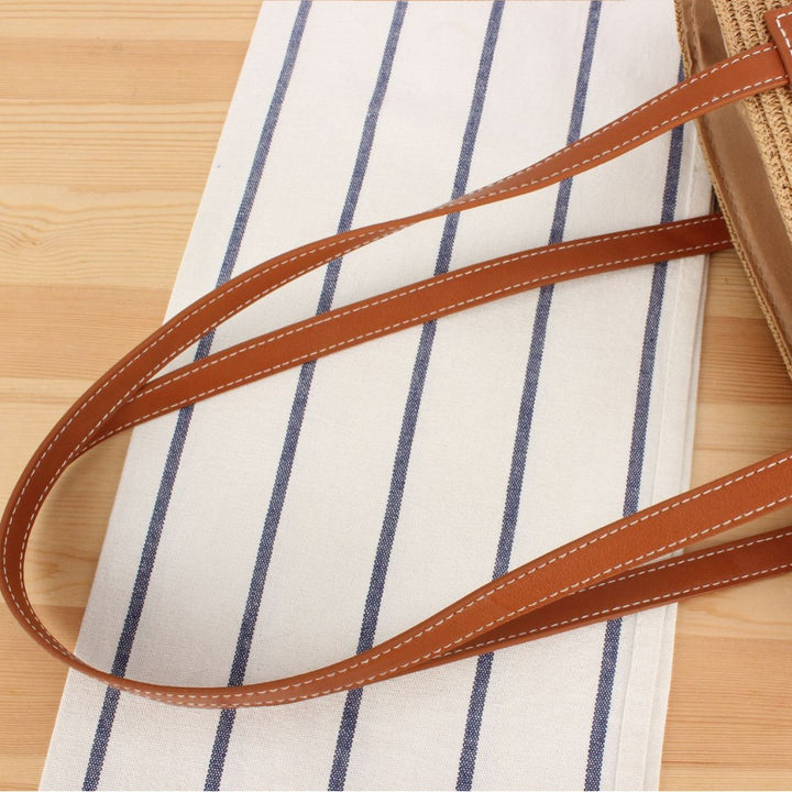 Handbag made of high-quality raffia with elegant leather handles Skanto