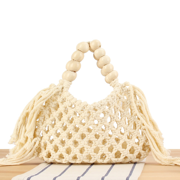 Macrame handbag with wooden handle Skanto