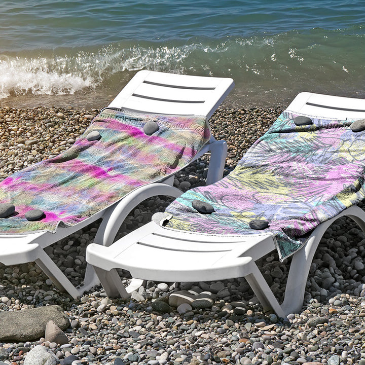 Strandhåndkle i hudvennlig mikrofiber med kreativ mønstermiks Skanto