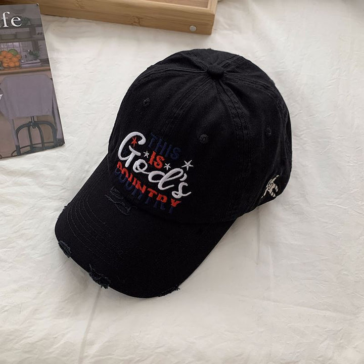 Herre Slittet Brodert Baseball Cap Skanto
