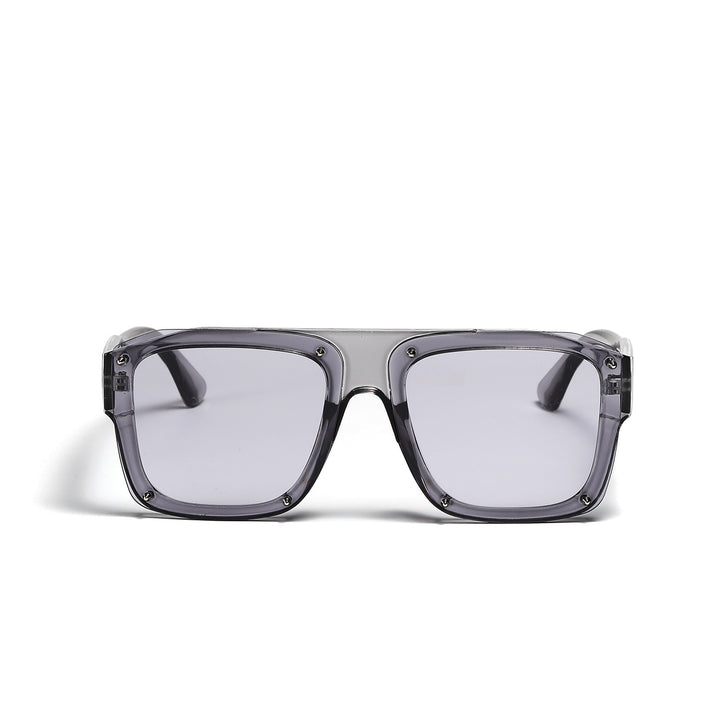 Dame Square-solbriller med modig transparent ramme Skanto