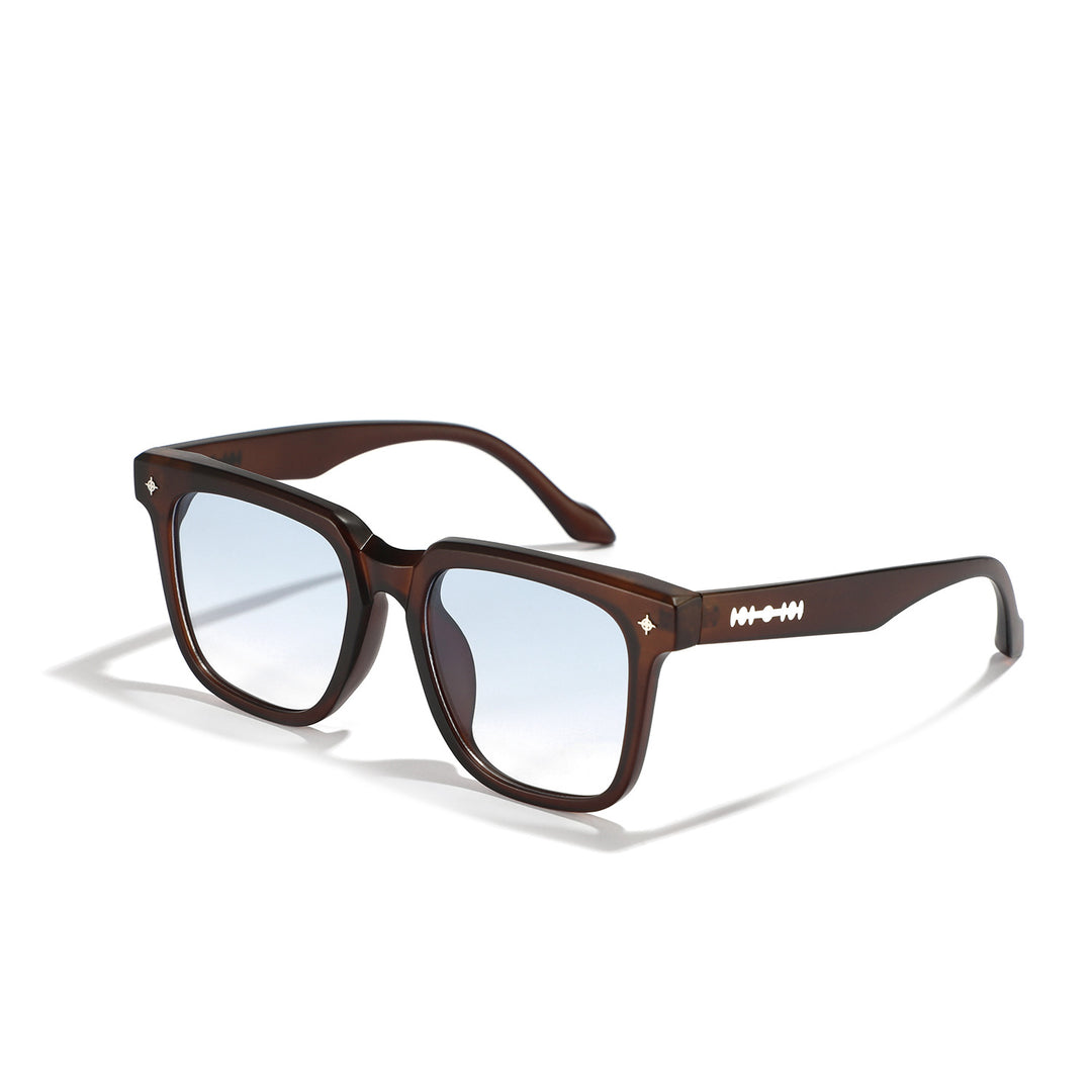 Dame modische firkantet solbrille med stilfullt skjoldpatt-design Skanto