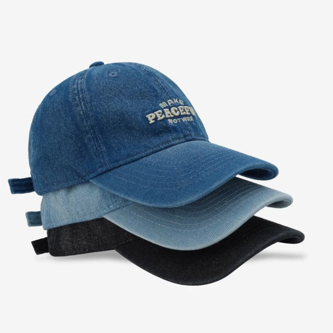 Kvinne Slitt Denim Brodert Caps Skanto