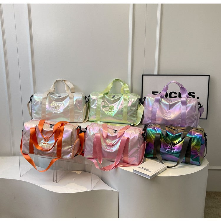 Damer Sporty Reiseduffel med glitrende materiale Skanto