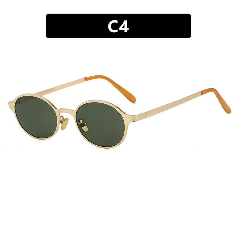 Women's round glasses with filigree metal frame and comfortable nose pads Skanto