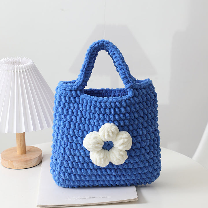 Handmade cotton bag with floral appliqué Skanto