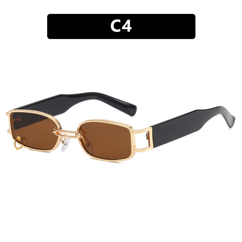 Women's fashionable sunglasses with innovative rectangular design and elegant metal accents Skanto
