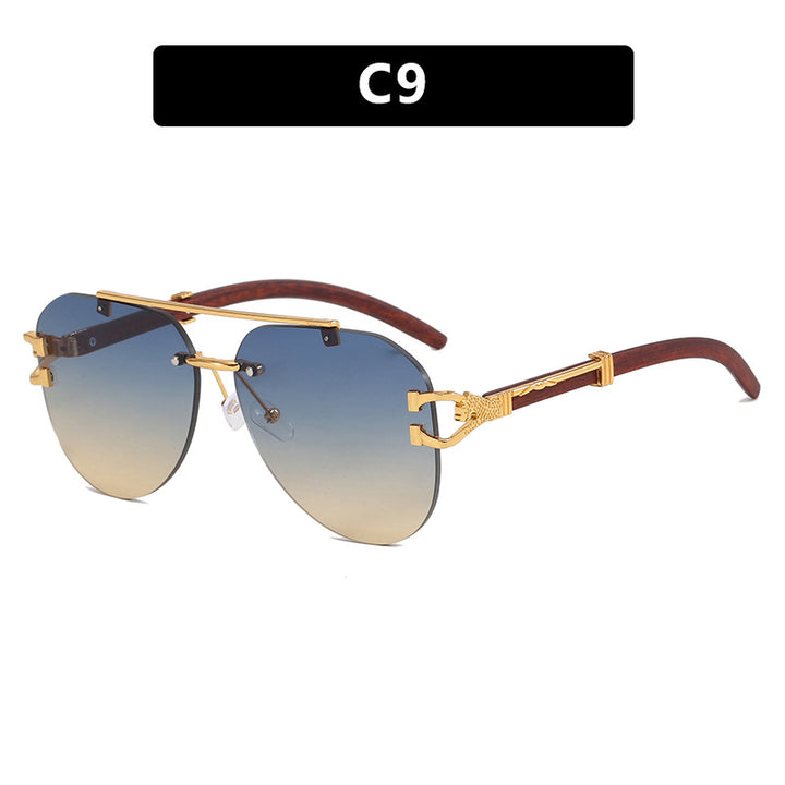Women's Fashion Pilot Sunglasses with Luxurious Metal Accents and Wood Details Skanto