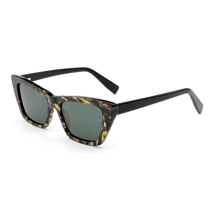 Dame solbrille i trendy, geometrisk design med høyverdig plastramme Skanto