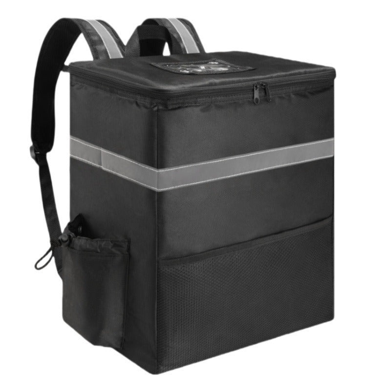 Unisex insulated delivery backpack with thermo-insulated box, reflective stripes, and extra stable base Skanto