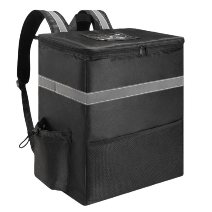 Unisex insulated delivery backpack with thermo-insulated box, reflective stripes, and extra stable base Skanto