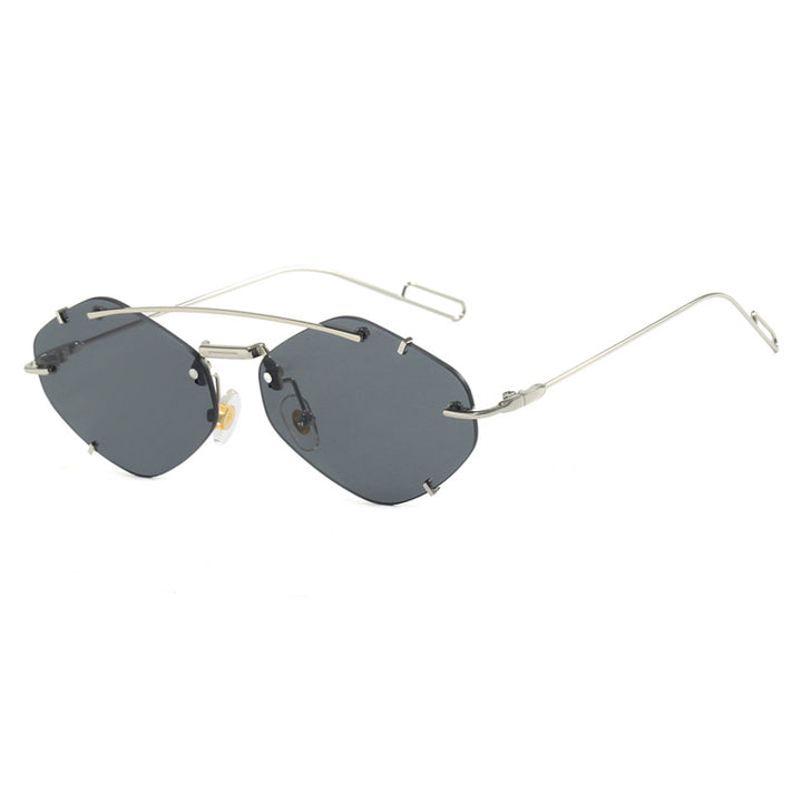 Dame geometrisk solbrille med ultralett metallramme Skanto