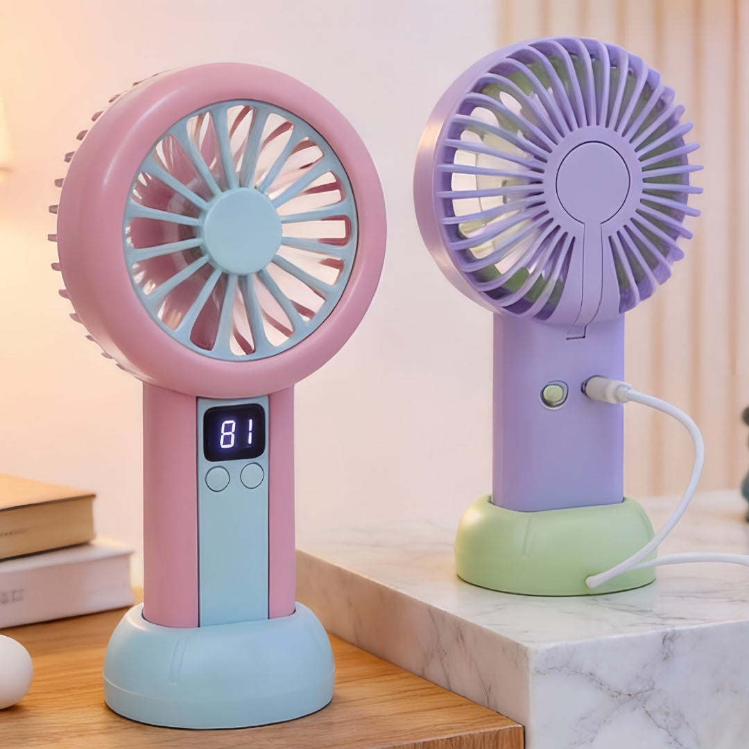 Dame bærbar Mini-vifte med LED-skjerm Skanto