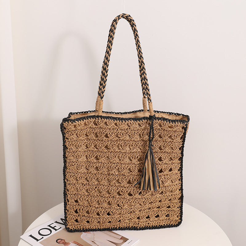 Handmade macrame tote bag with elegant tassel Skanto