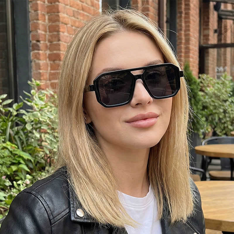 Dame Geometrisk Solbrille med stilig mønster Skanto