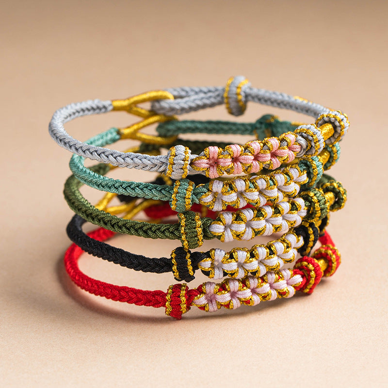 Skanto | Bestemor og Barnebarn Blomst Knyte Armbånd