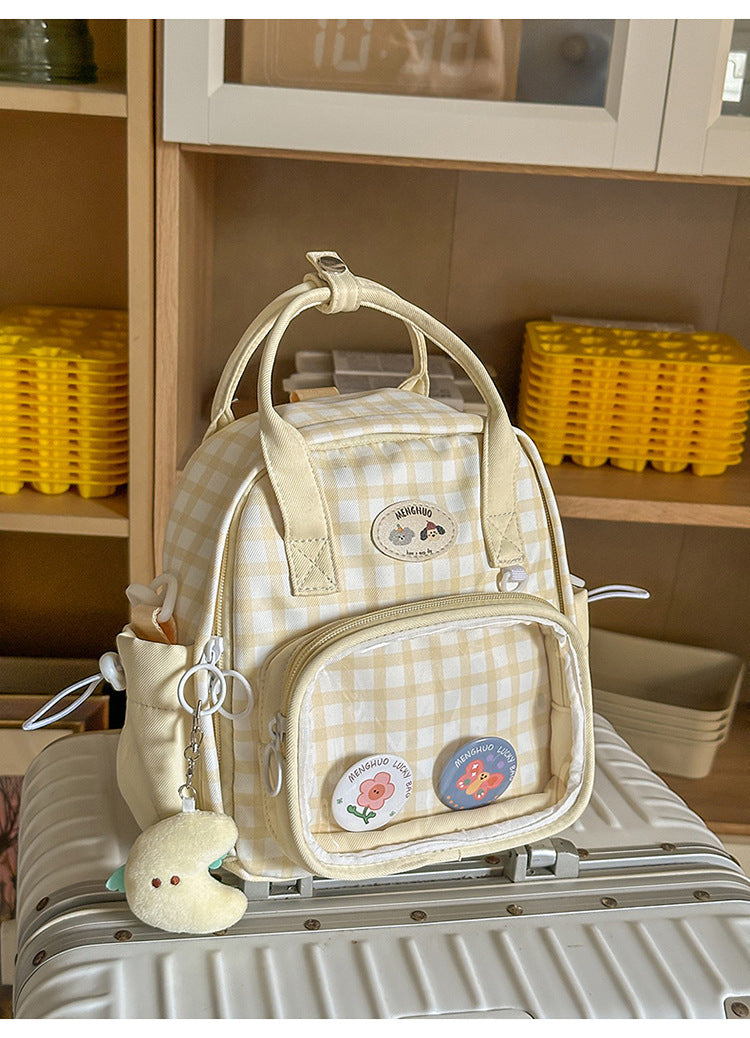 Søt rutete mini skole ryggsekk