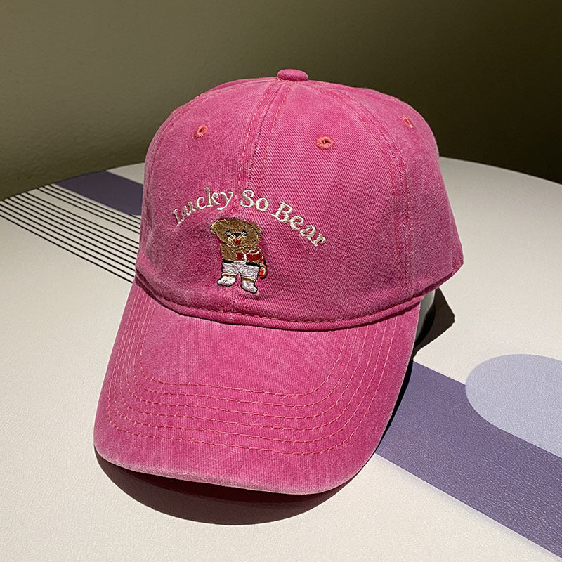 Unisex Avslappet Brodert Bjørn Caps Skanto