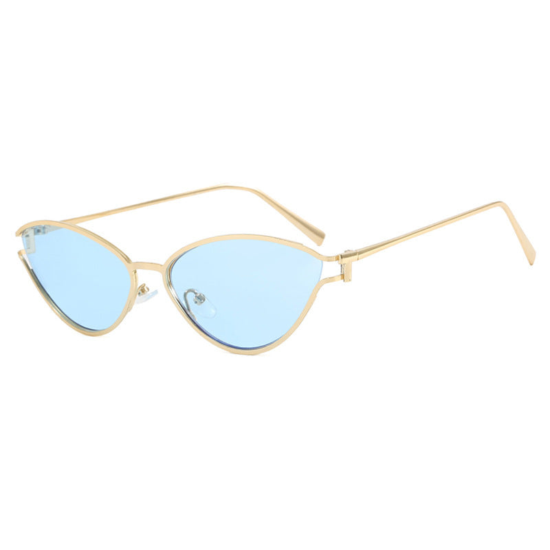 Dame Cat-Eye solbriller i elegant gullramme Skanto