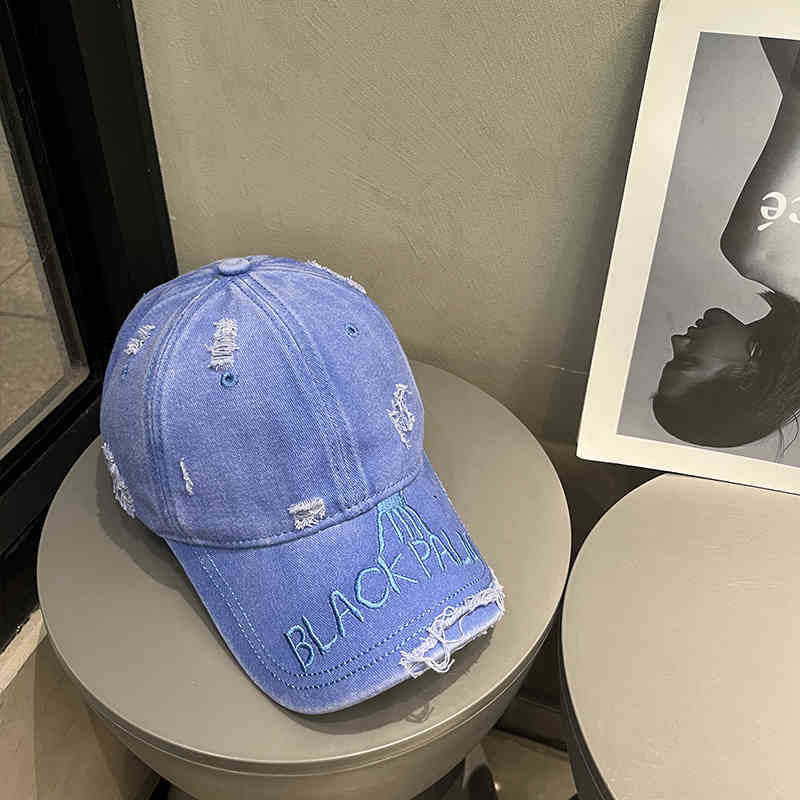 Kvinne Slitt Denim Baseball Caps Skanto 1784188369