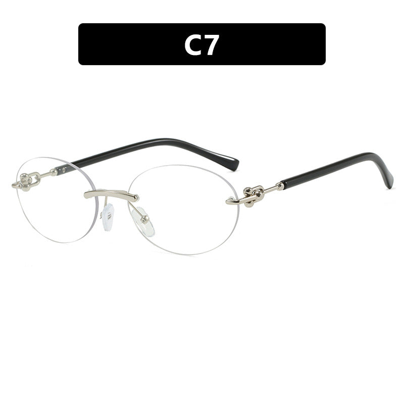 Women's oval sunglasses with luxurious metal frame and mirrored lenses Skanto