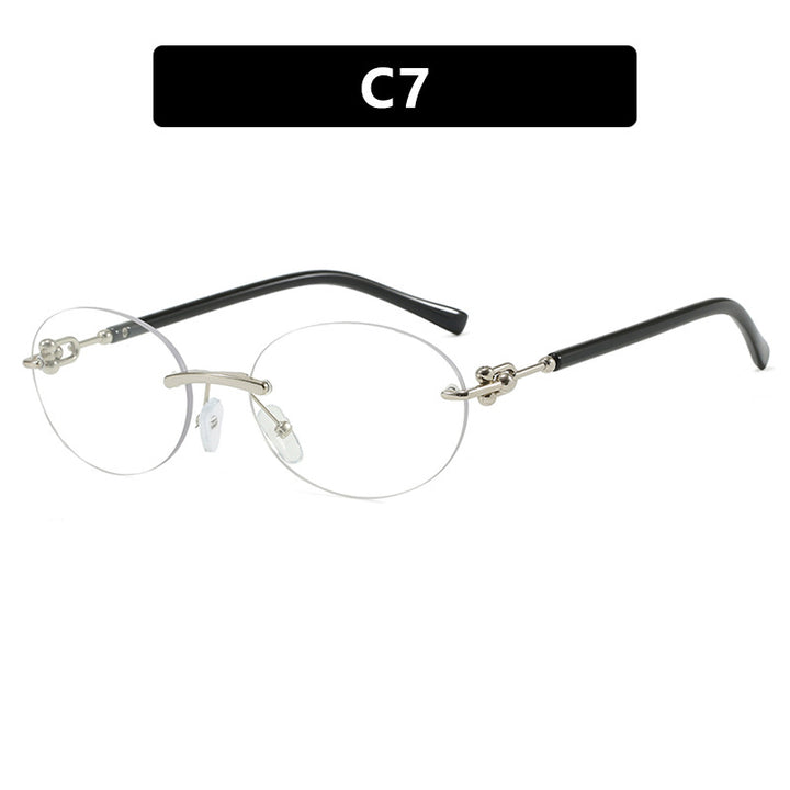 Women's oval sunglasses with luxurious metal frame and mirrored lenses Skanto
