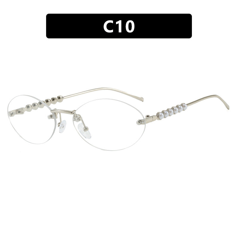 Women's stylish oval sunglasses with elegant decorations Skanto