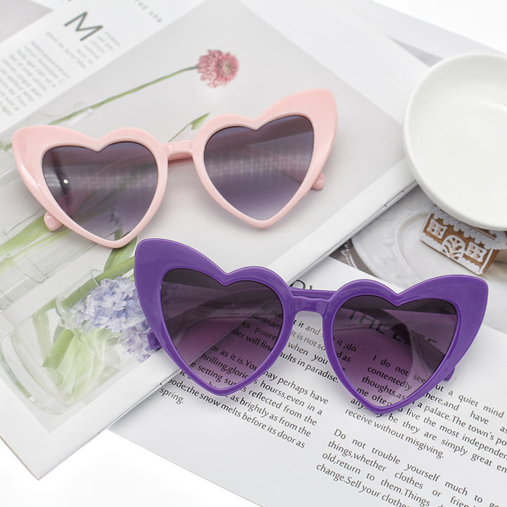Dame hjerteformet solbrille med glitrende ramme Skanto