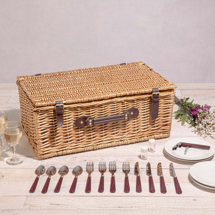 Kvinne Picnic Kurv med Integrerte Bestikk og Stilige Detaljer Skanto