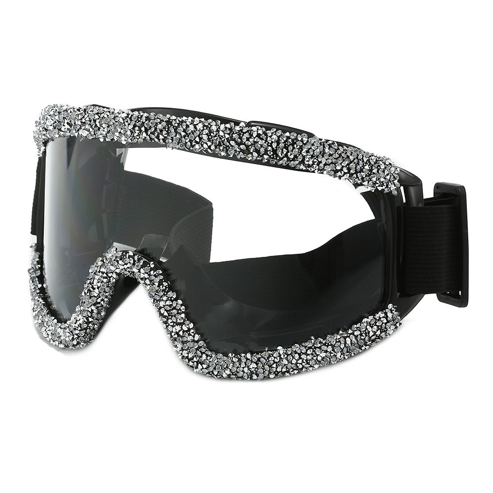 Dame Glamorøs Skibrille med glitrende smykkeinnfatning Skanto