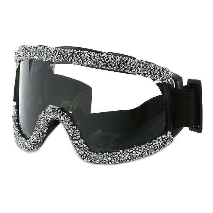 Dame Glamorøs Skibrille med glitrende smykkeinnfatning Skanto
