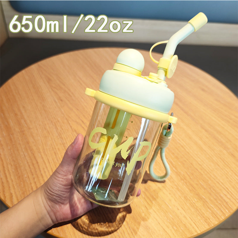 Dame drikkekopp med sikkerhetslokk og sugerør Skanto