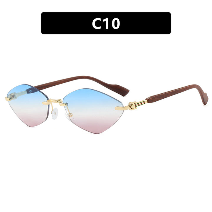 Women's geometric sunglasses with luxurious wood arms and polarized lenses Skanto