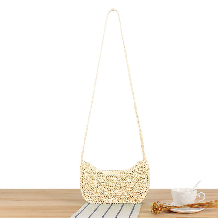 Shoulder bag in natural woven material with stylish design Skanto
