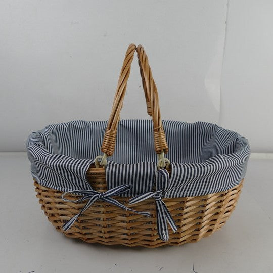 Damer flette kurv med stripet innerv lining Skanto