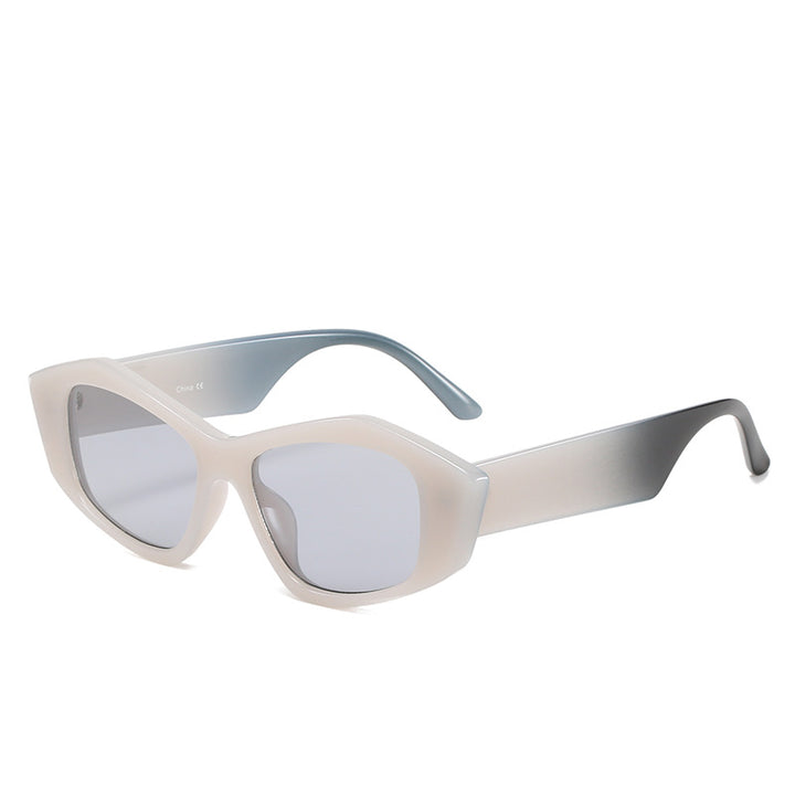 Dame geometrisk solbrille med unik, futuristisk design Skanto