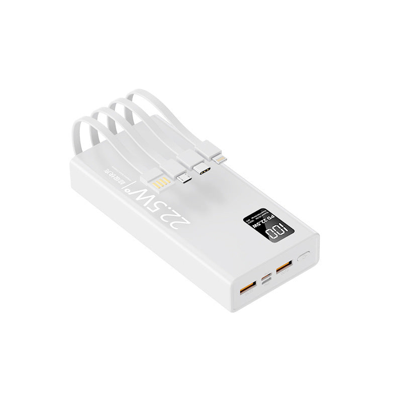 Multifunksjonell powerbank med integrert kabelsystem og digital effektvisning Skanto