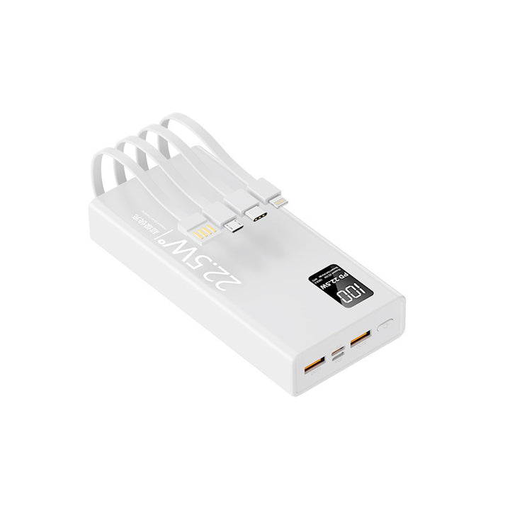 Multifunksjonell powerbank med integrert kabelsystem og digital effektvisning Skanto