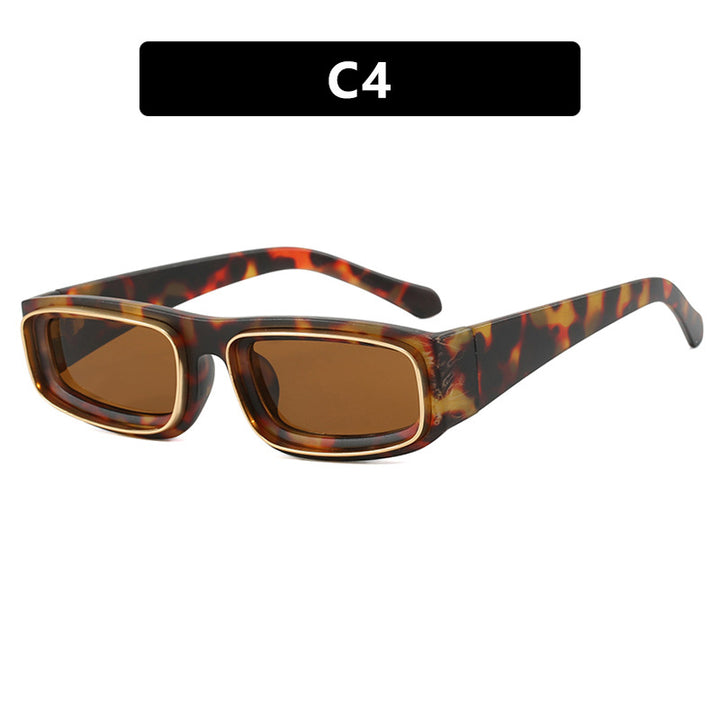 Women's trendy rectangular sunglasses with elegant color play Skanto