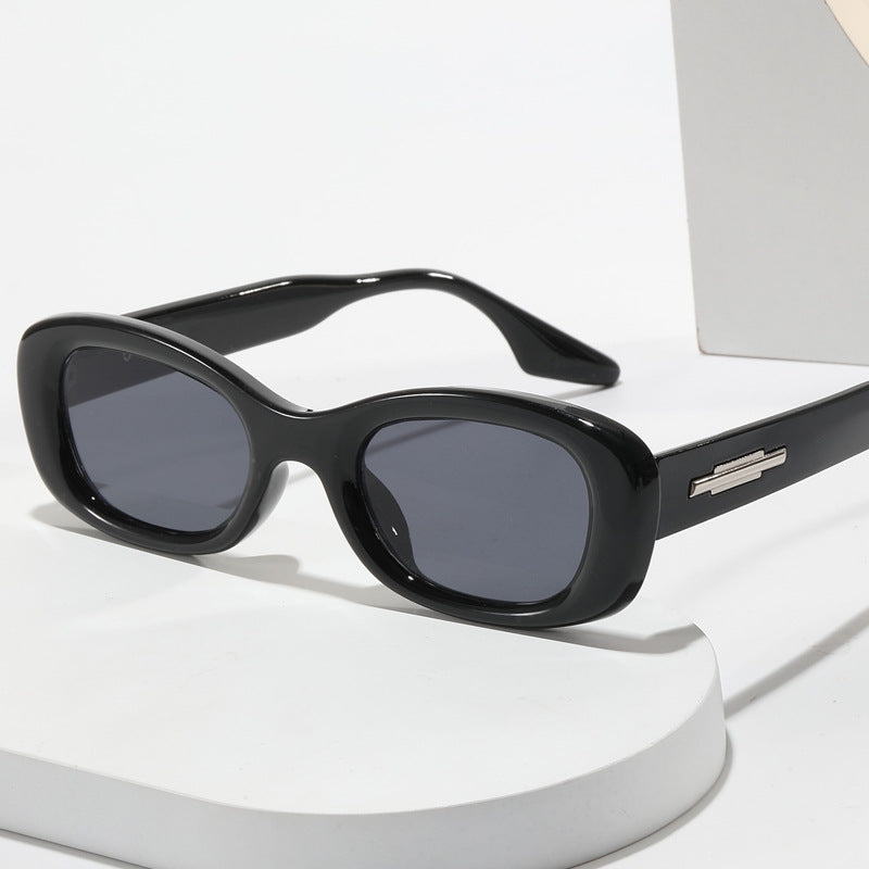 Dame trendy retro-solbriller med bred ramme Skanto