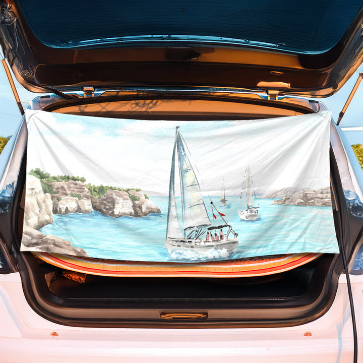 Bagasjebeskyttelse med maritimt skjell-design Skanto
