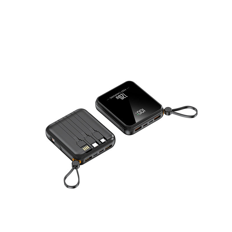 Bærbar powerbank med integrert ladekabel og LED-skjerm Skanto