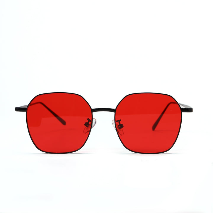 Dame geometrisk solbrille med moderne metallramme Skanto