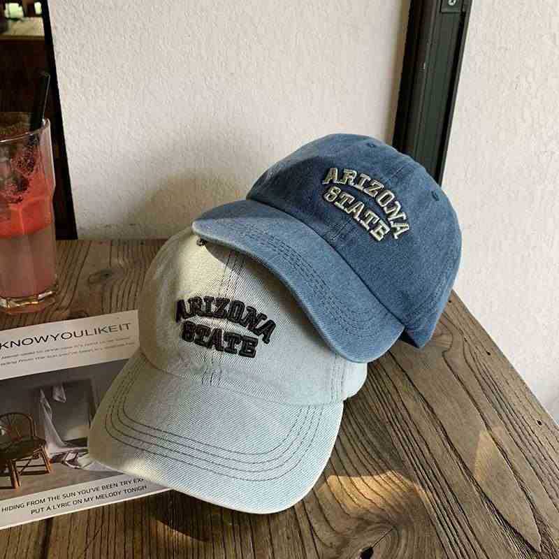 Unisex Vintage-Inspirert Brodert Denim Caps Skanto