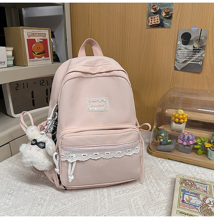 Cute brodert multi-lomme skole ryggsekk