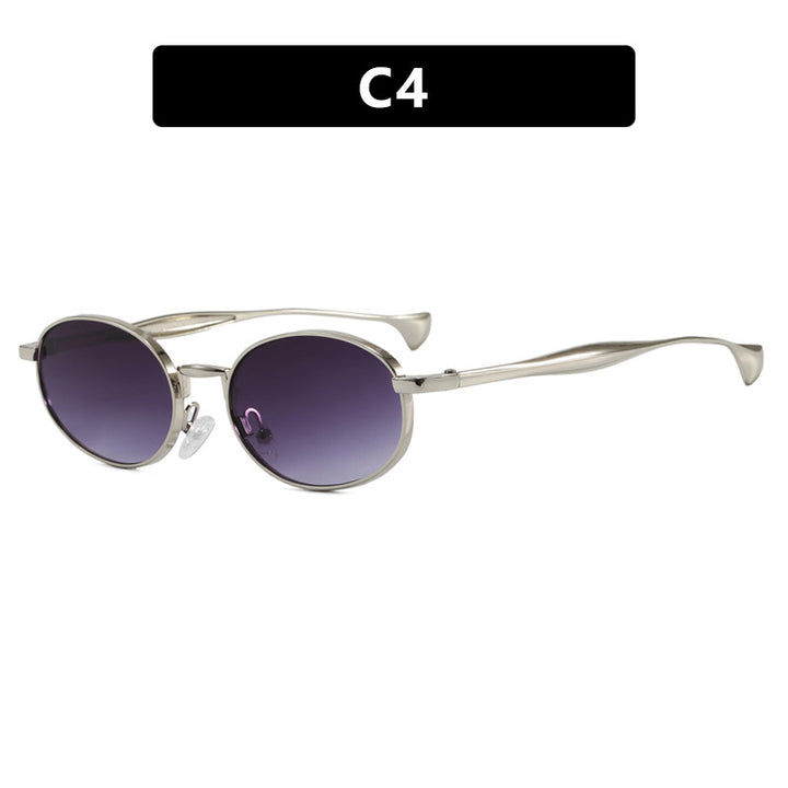 Women's robust round sunglasses with mirrored lenses Skanto