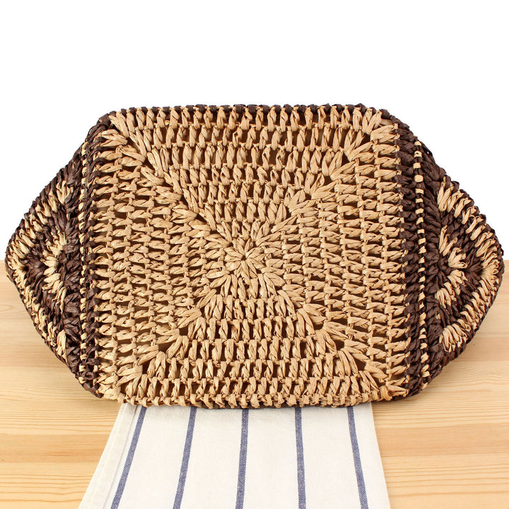 Designer Basket Bag with Elegant Leather Handles Skanto