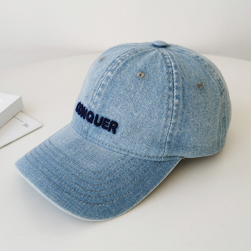 Kvinnenes Broderte Casual Denim Caps Skanto