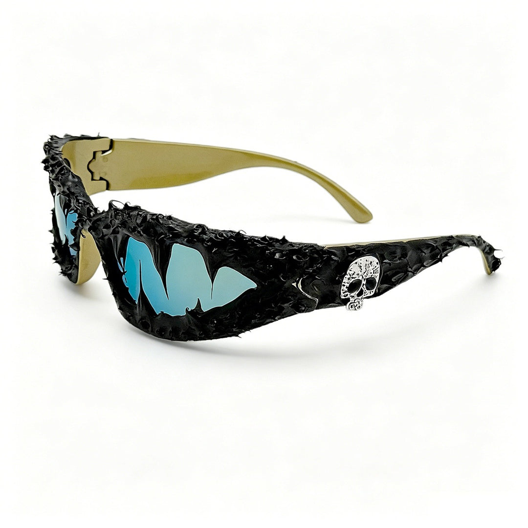 Dame kreativ fashion-solbriller med unike pigger og skull-design Skanto